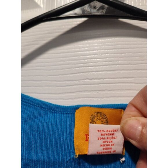 Ruby Rd Top Women 2X Petite Blue‎ Embellished Beaded Sweater Bohemian Stretch - Picture 6 of 10